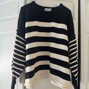 Madewell Black and White Striped Sweater